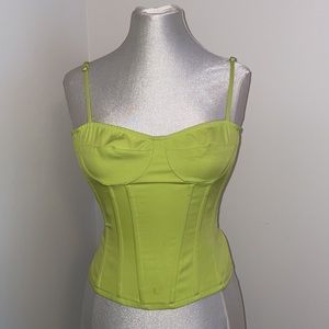 PLT green corset bustier top